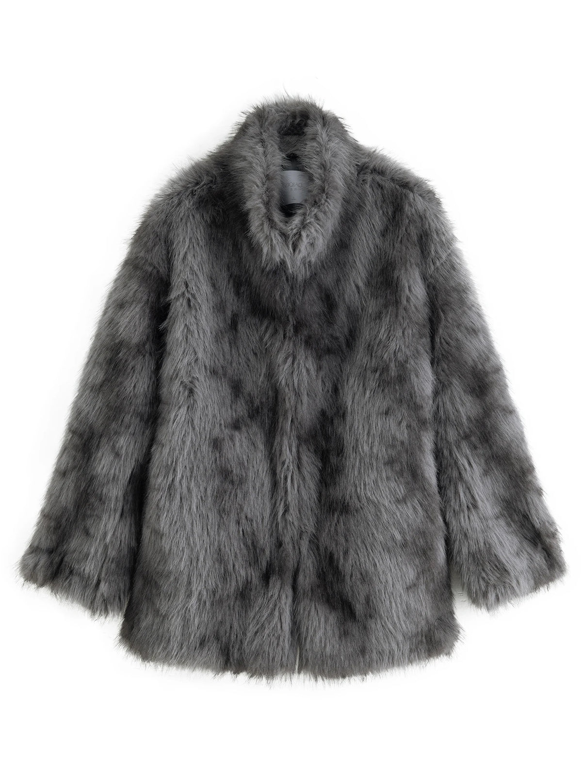 Winter Petite Mock Neck Short Hand Dyed Faux Fur Coat