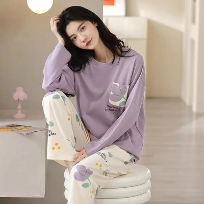 Korean Sweet Loose Pajamas Homewear Set
