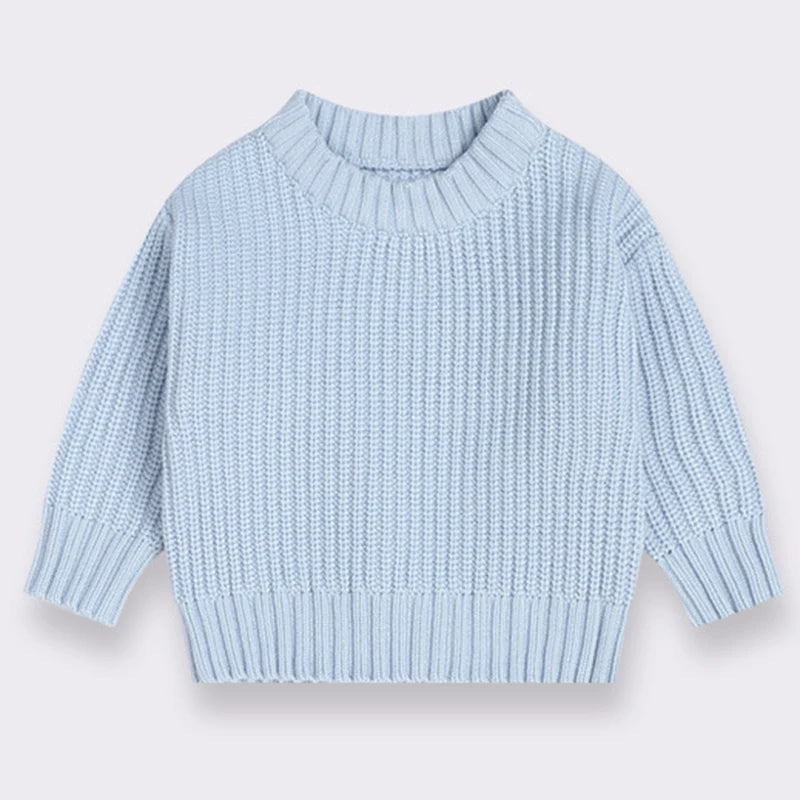 Newborn Knitted Long Sleeve Winter Sweater Solid Loose Pullover