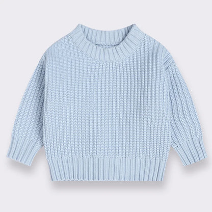 Newborn Knitted Long Sleeve Winter Sweater Solid Loose Pullover