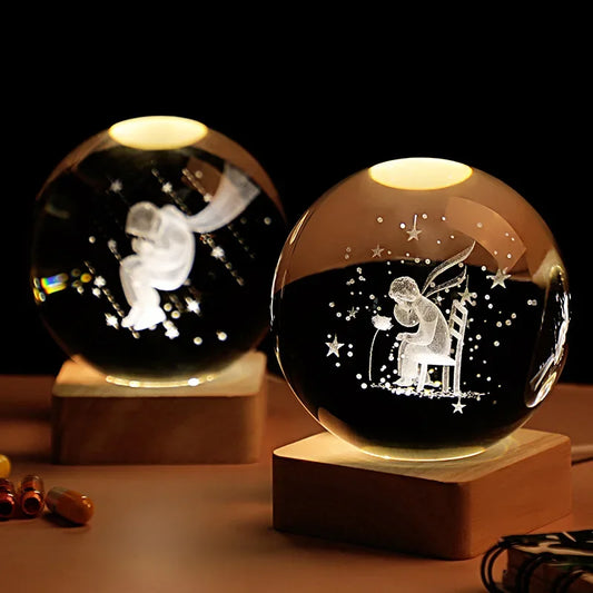 6cm 3D Crystal Ball Glass Ball Planet Earth