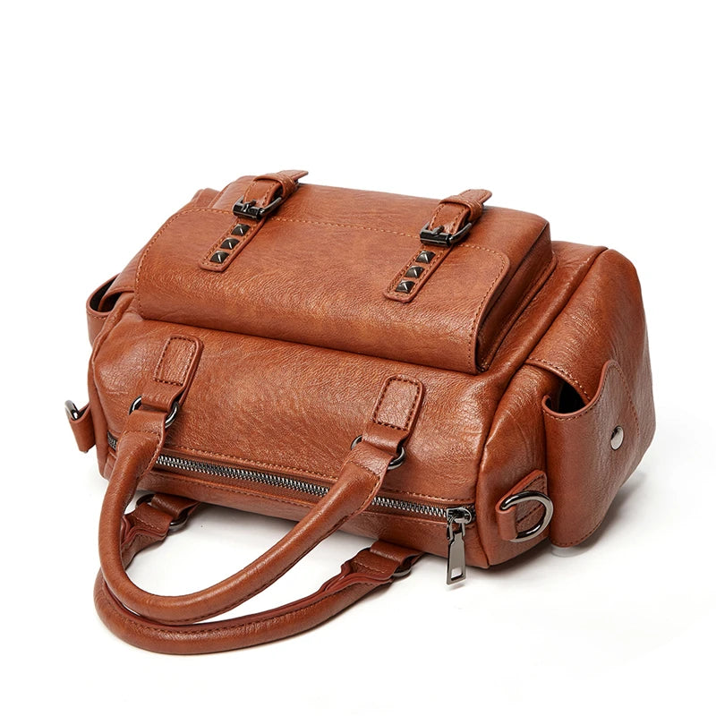 Faux Leather PU Crossbody Shoulder Tote Bag
