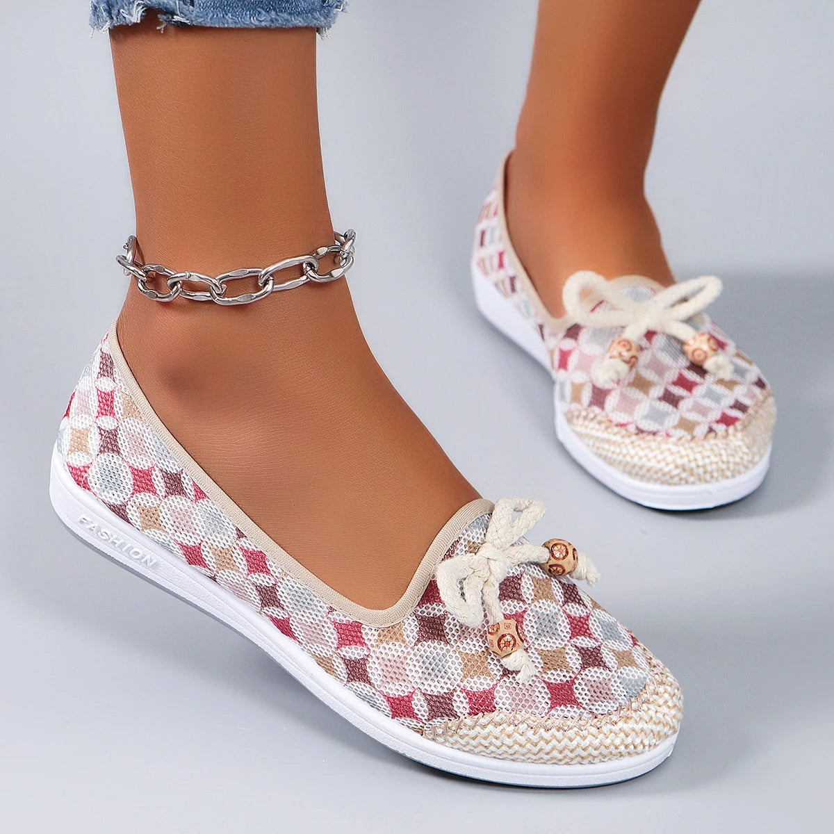 Mesh flat casual sneakers shoes