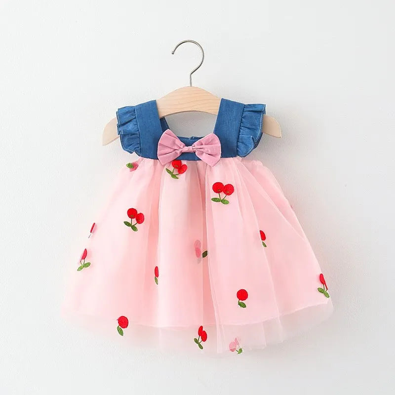Baby Girl Cherry Mesh Dress