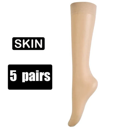 5pair=10pcs Ultra-thin Nylon Transparent Long Socks