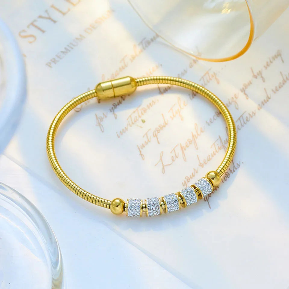 DANA Stainless Steel Gold Rhinestone Bracelet