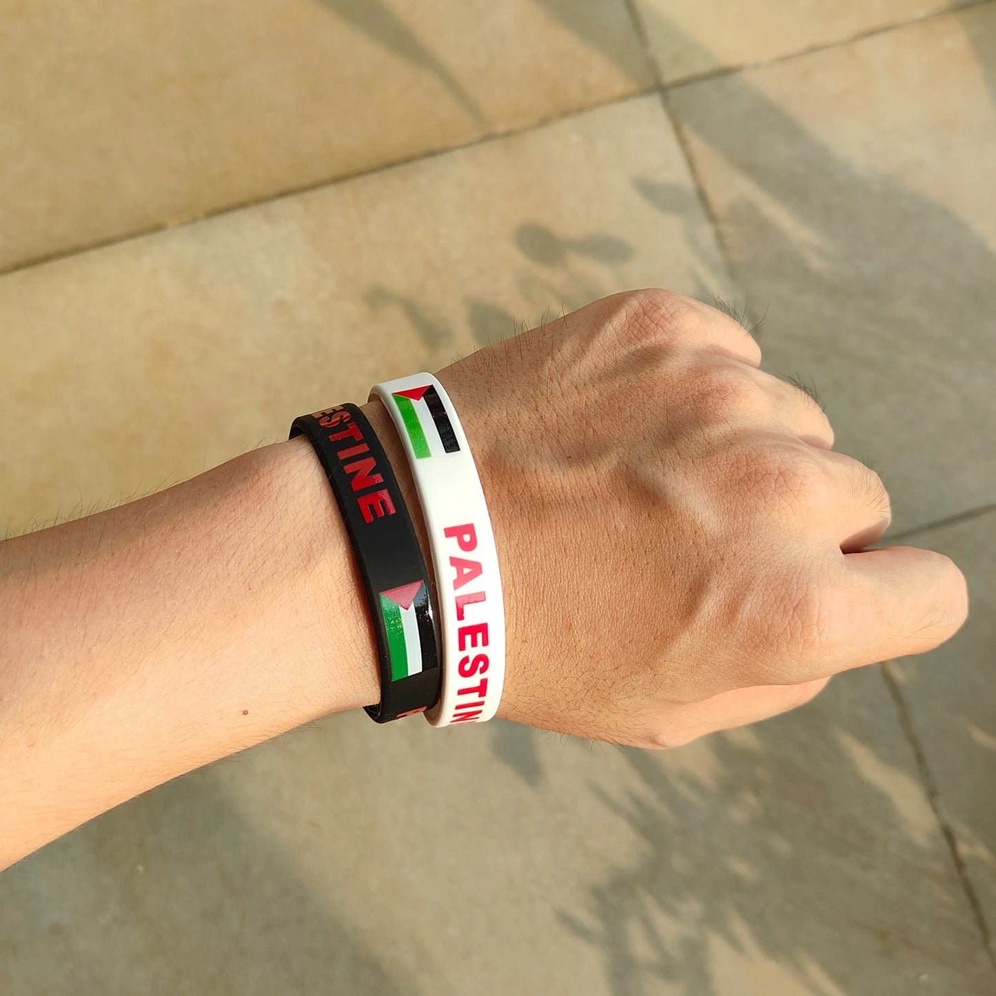 2pcs Palestine Flag Wristband Silicone Rubber Band