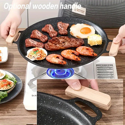 1pcs Carbon Steel Grill Pan Nonstick BBQ Griddle