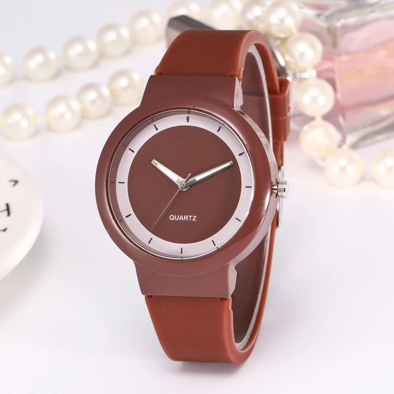 Cross border Geneva Simple Casual Candy Color Silicone Watch