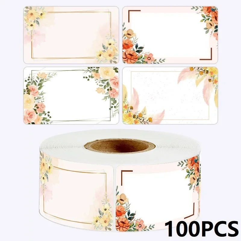 50/100/250PCS Flowers Name Lables Sunflowers Packaging Sticker