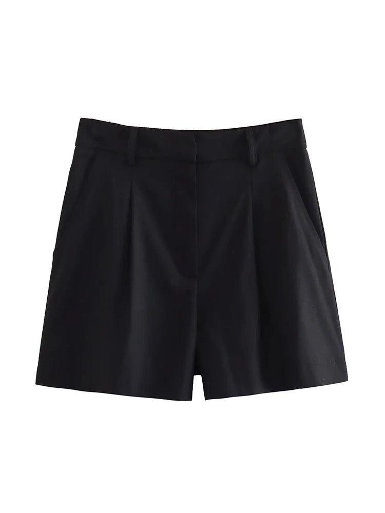 Casual High Waist Wide Leg Shorts Sets