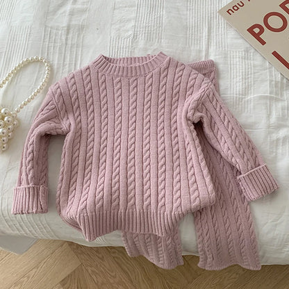 Autumn Spring Korean Style Knitted Clothing Set