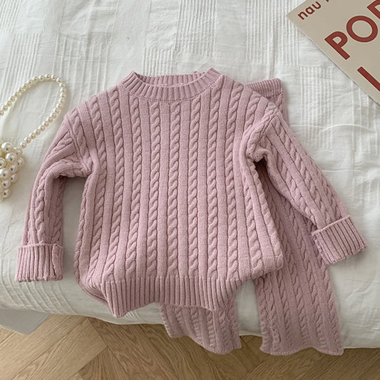 Autumn Spring Korean Style Knitted Clothing Set