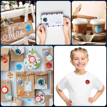 100-500pcs Reward Stickers Space Planet Label Diaries Sticker