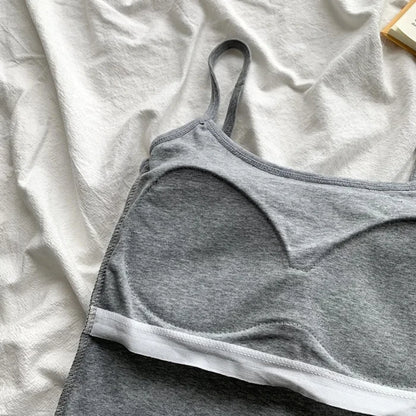 Spaghetti Straps Sleeveless Slim Cotton