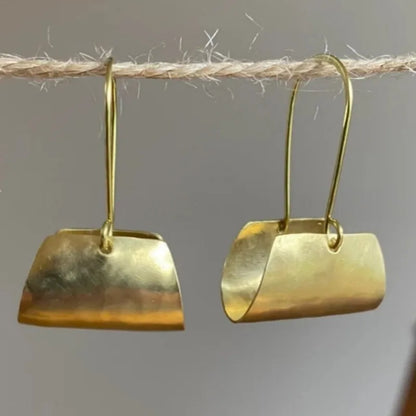 Wide Face Hoop Copper Golden Plated Bohemian Earrings