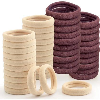 50PCS/Set Cotton Elastic Hair Ties