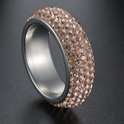 Blue Black Red Clear Crystal Ring