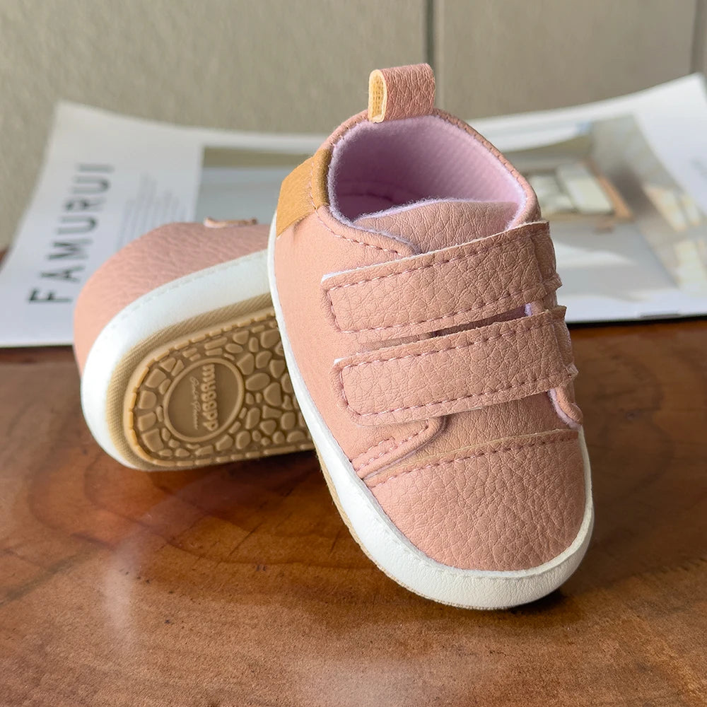 Leather Rubber Anti-slip Toddler First Walkers Shoes
