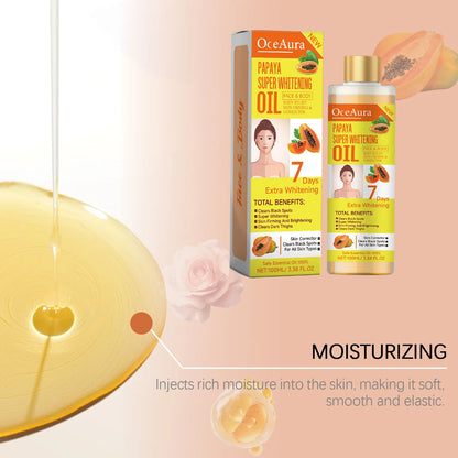 Aceite súper blanqueador de papaya para rostro y cuerpo