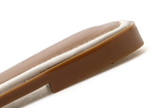 DANA Flat Leather Square Toe Slippers