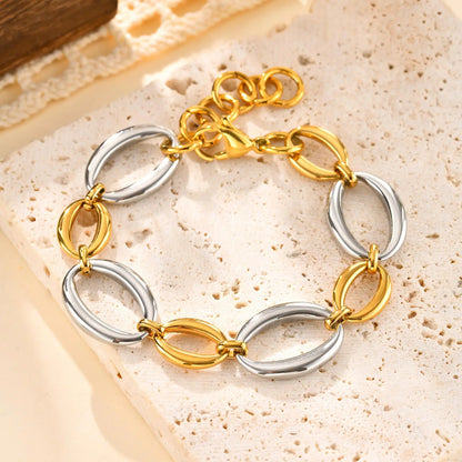 Distinctive Elliptical Hand-made Chain Stainless Steel Bracelets