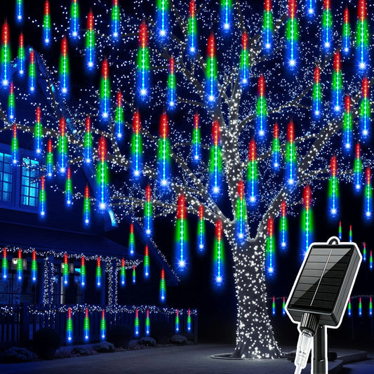 Solar LED Meteor Shower Light String Outdoor Waterproof Fairy Garden Light