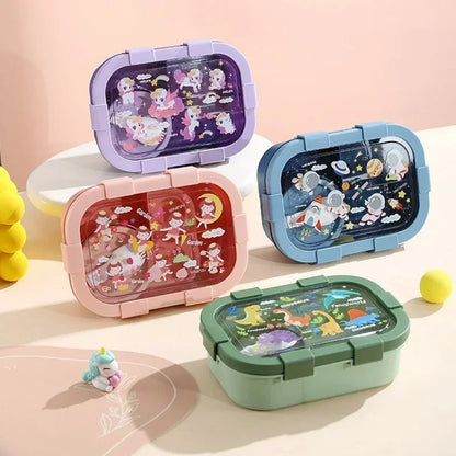 1000/1350ml Cartoon Lunch Box with Soup Bowl Bento Box