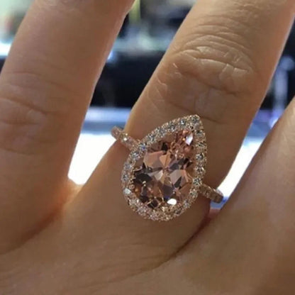 Luxury Cubic Zirconia Crystal Zircon Engagement Ring