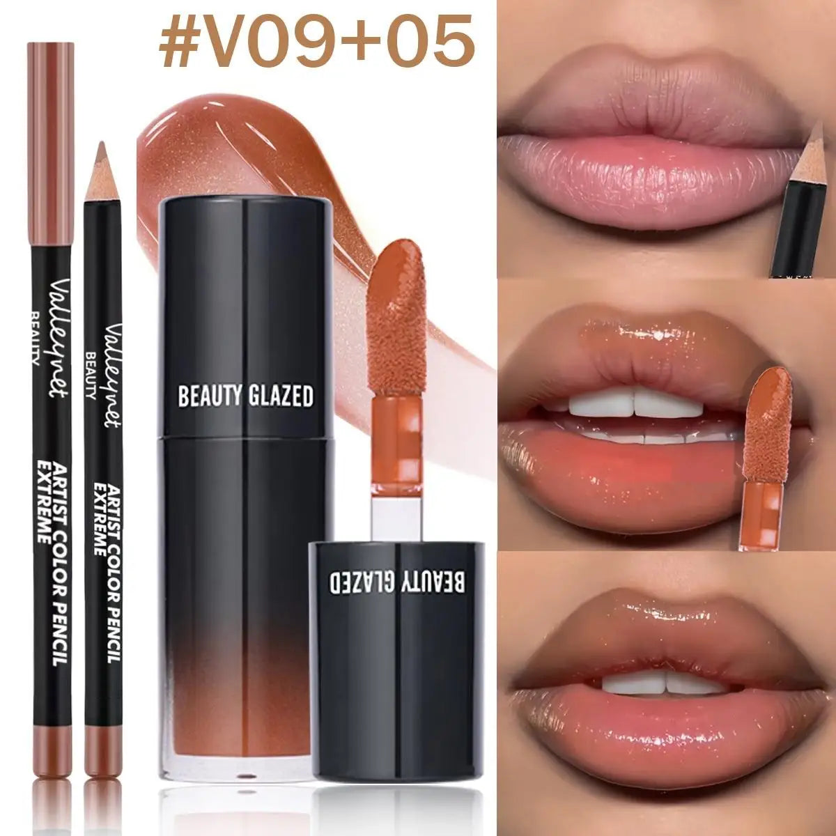 2-piece Lip Gloss and Lip Liner Nourishing and Moisturizing Set