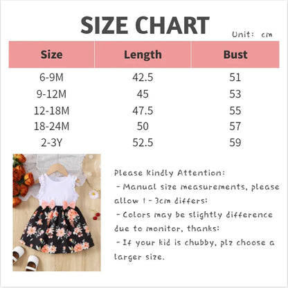 Baby Girl Floral Print Sleeveless Toddler  Dress