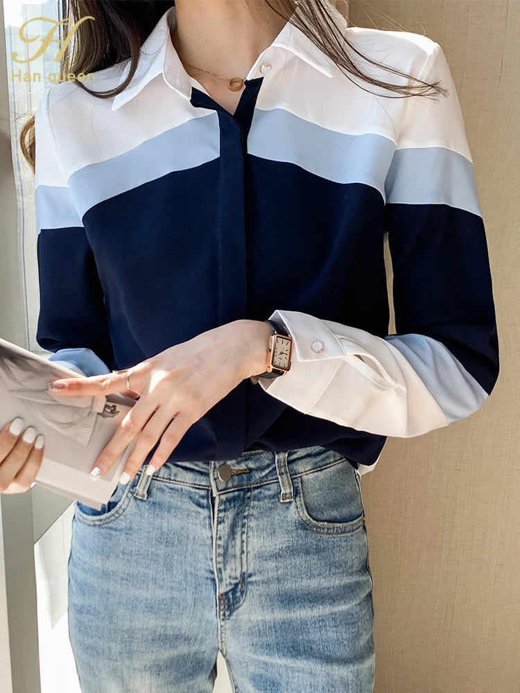 Chiffon Long Sleeve Casual Blouse Shirts
