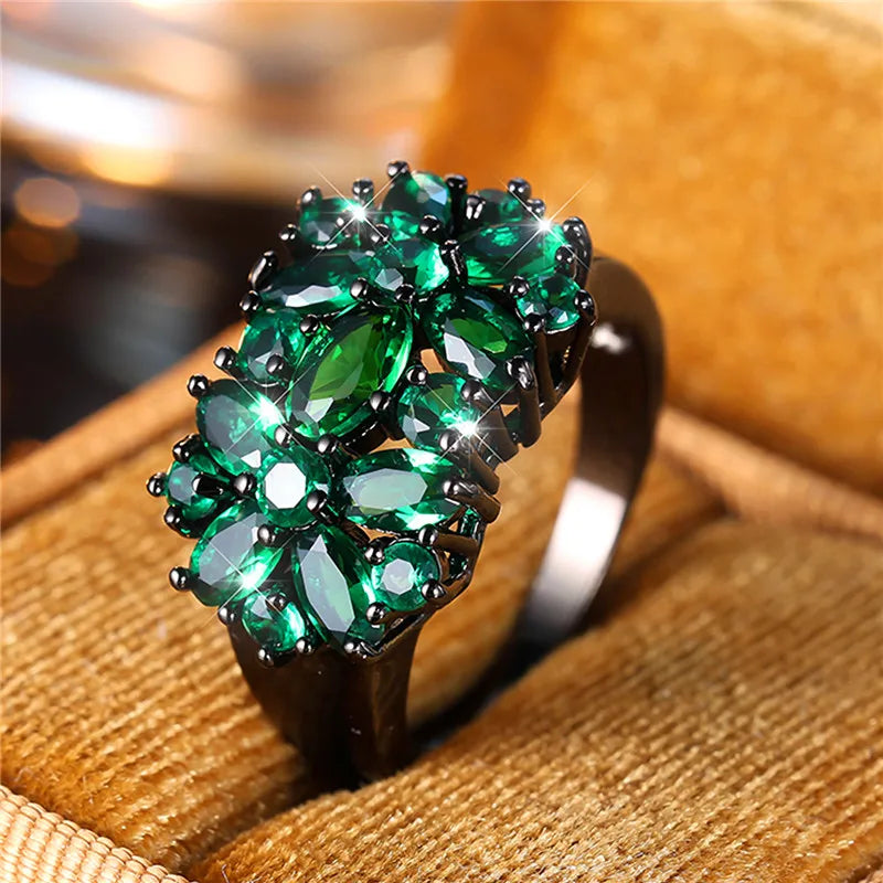 Luxury Green Zircon Stone Engagement Ring