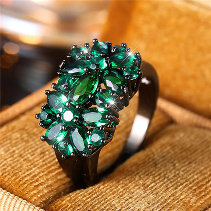 Luxury Green Zircon Stone Engagement Ring