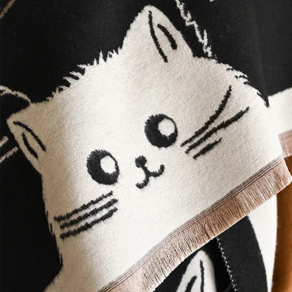 Cute Cat Cashmere Scarf