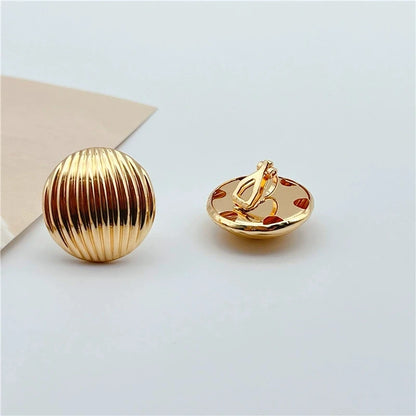 Vintage Geometric Striped Oval Clip on Earrings
