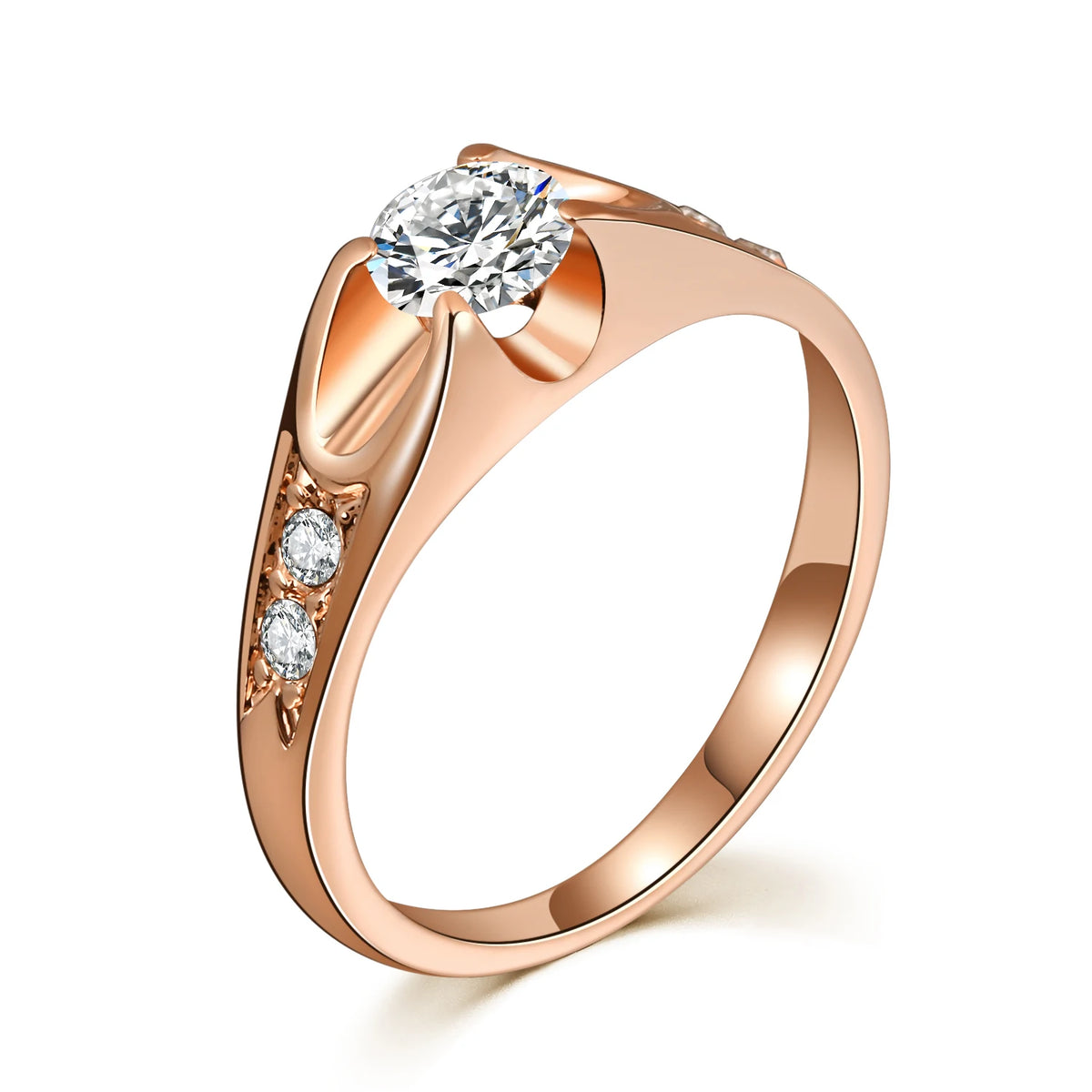 Double Fair 0.5 Carat Cubic Zircon Rose Gold Ring