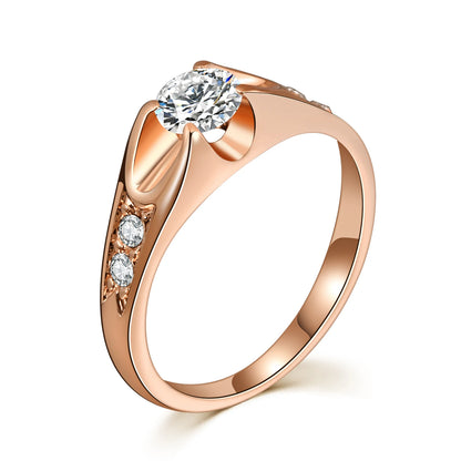 Double Fair 0.5 Carat Cubic Zircon Rose Gold Ring