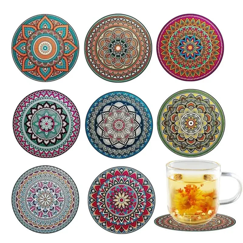 8PCS 10cm Wooden Coaster Teapot Mat