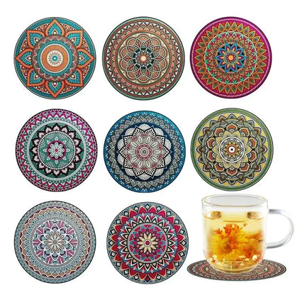 8PCS 10cm Wooden Coaster Teapot Mat