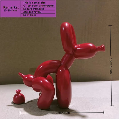 Modern Art Squat Balloon Dog Animal Decorative Statue