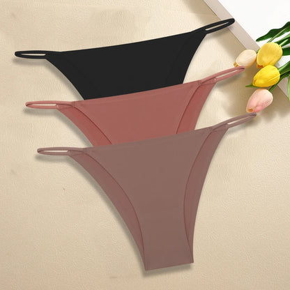 Sexy Low Rise Briefs Ice Silk Lingerie