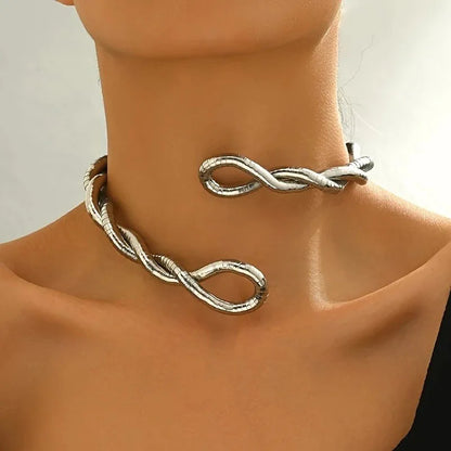 Vinatge Bendable Geometric Long Chain Necklace