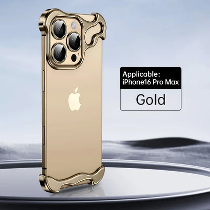 Irregular Metal Bumper Phone Case For IPhone Film Protect Bare Aluminum Shockproof Cover