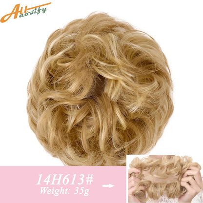 Natural Curly Messy Bun Hair Wigs