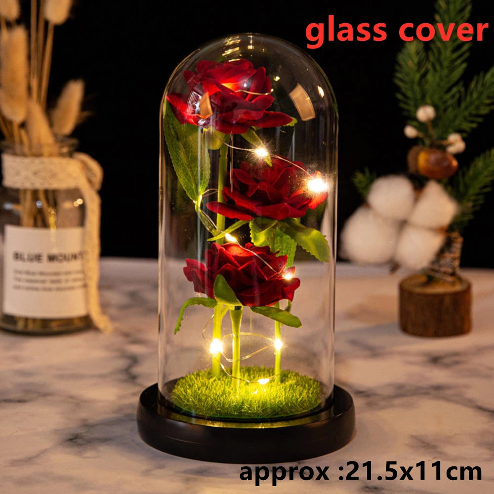 LED Galaxy Three Rose Artificial Flowers