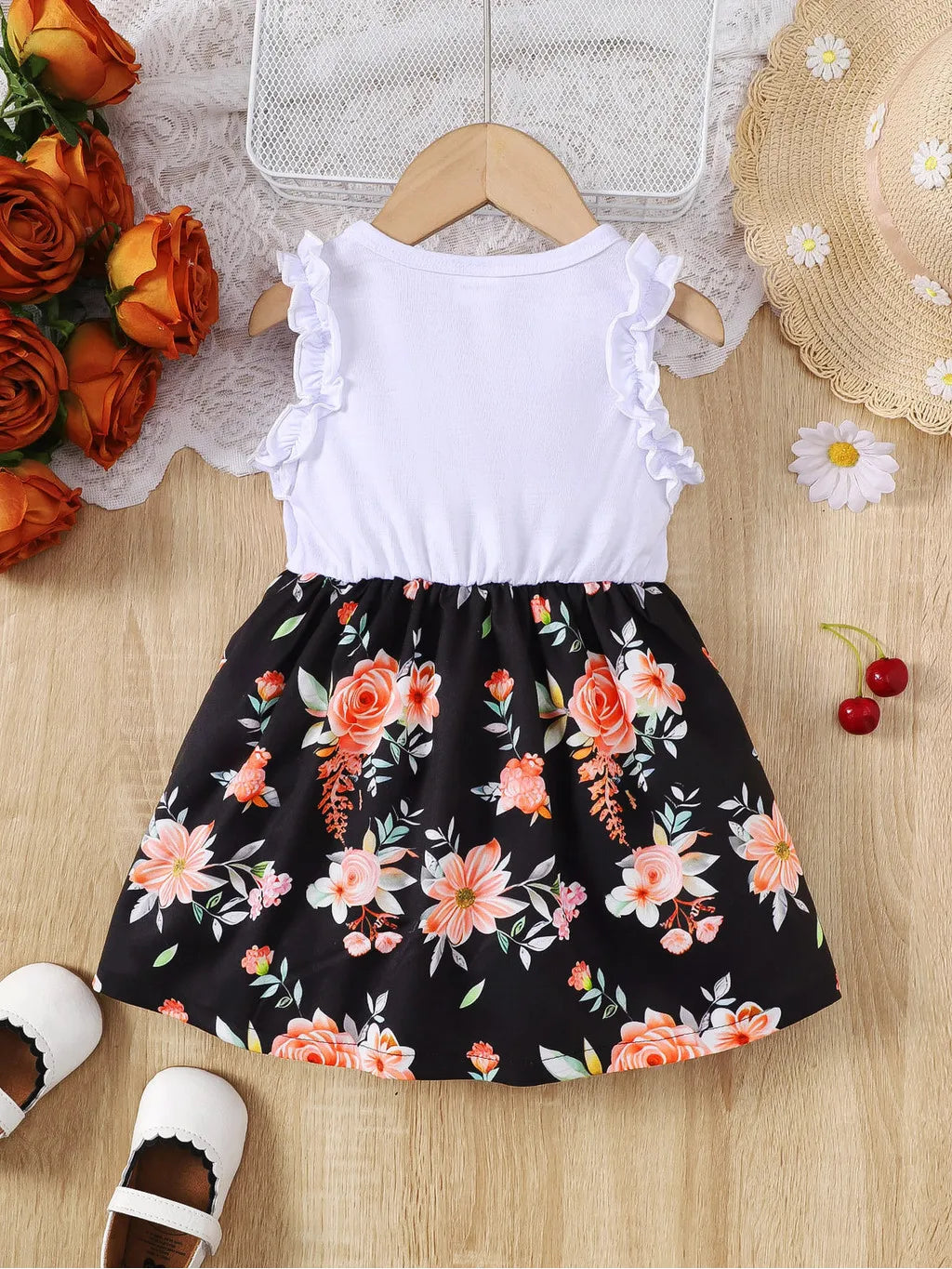 Baby Girl Floral Print Sleeveless Toddler  Dress