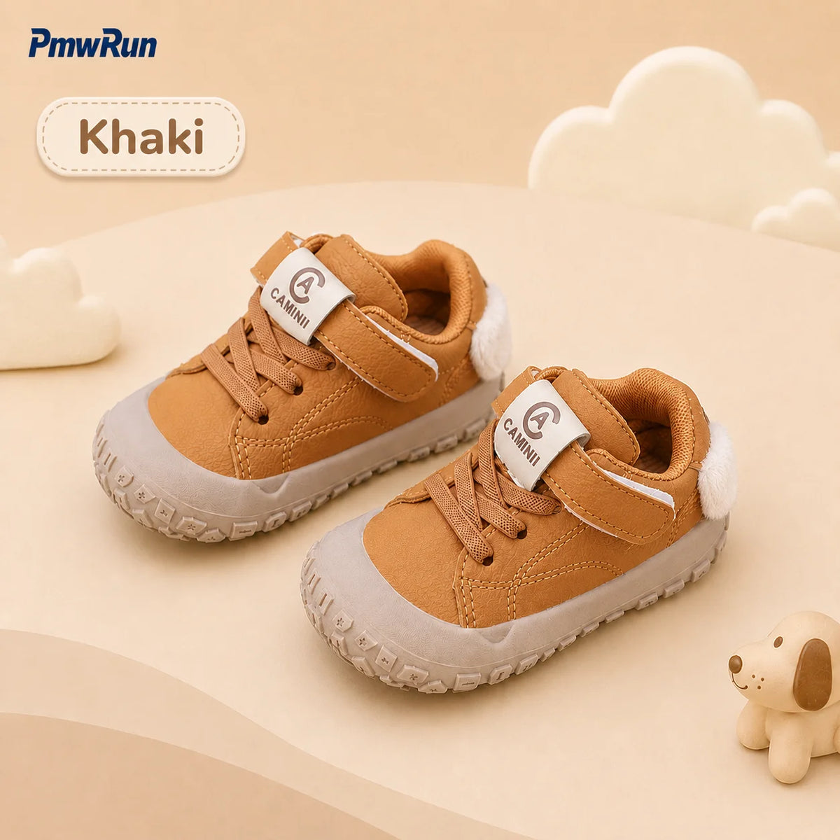 Cute Sport PU Leather Waterproof Running Footwear Toddler Sneakers
