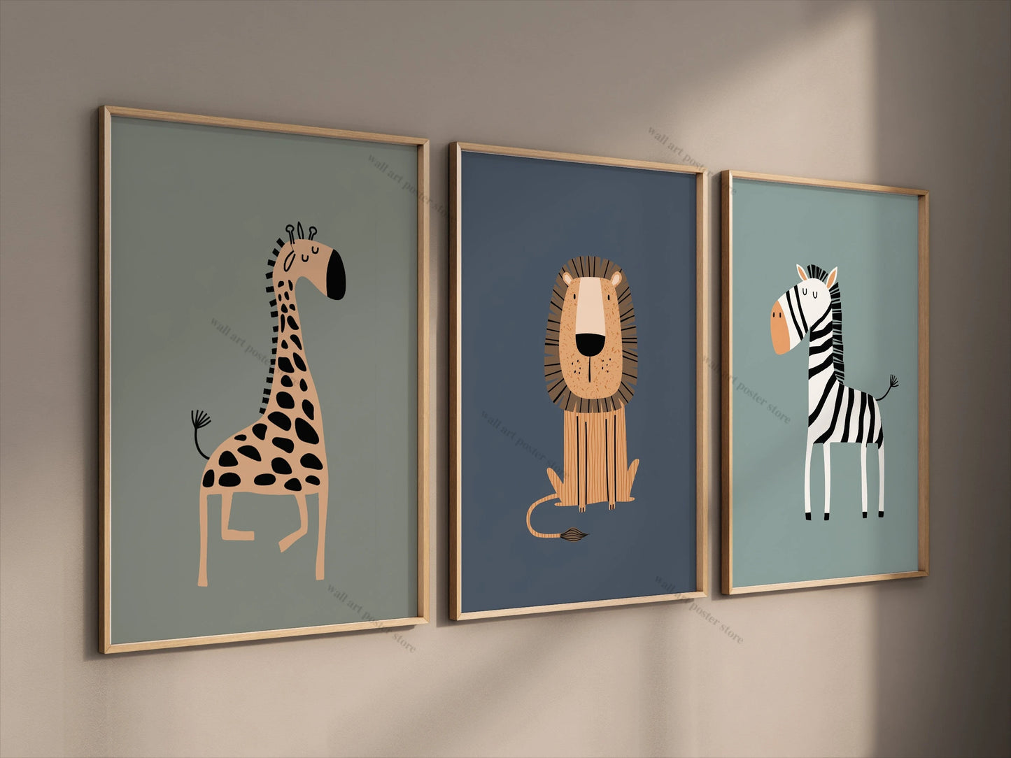 3pcs Safari Nursery Wall Prints Boho Nursery Prints Poster