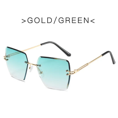 Oversized Rimless Sexy Vintage Sunglasses